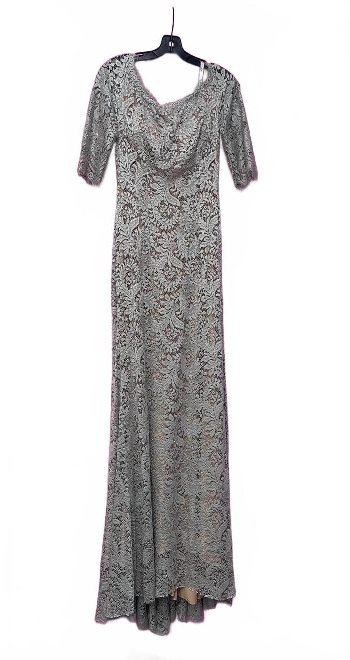 NEW JOVANI women's lace & embroidery gown in slate